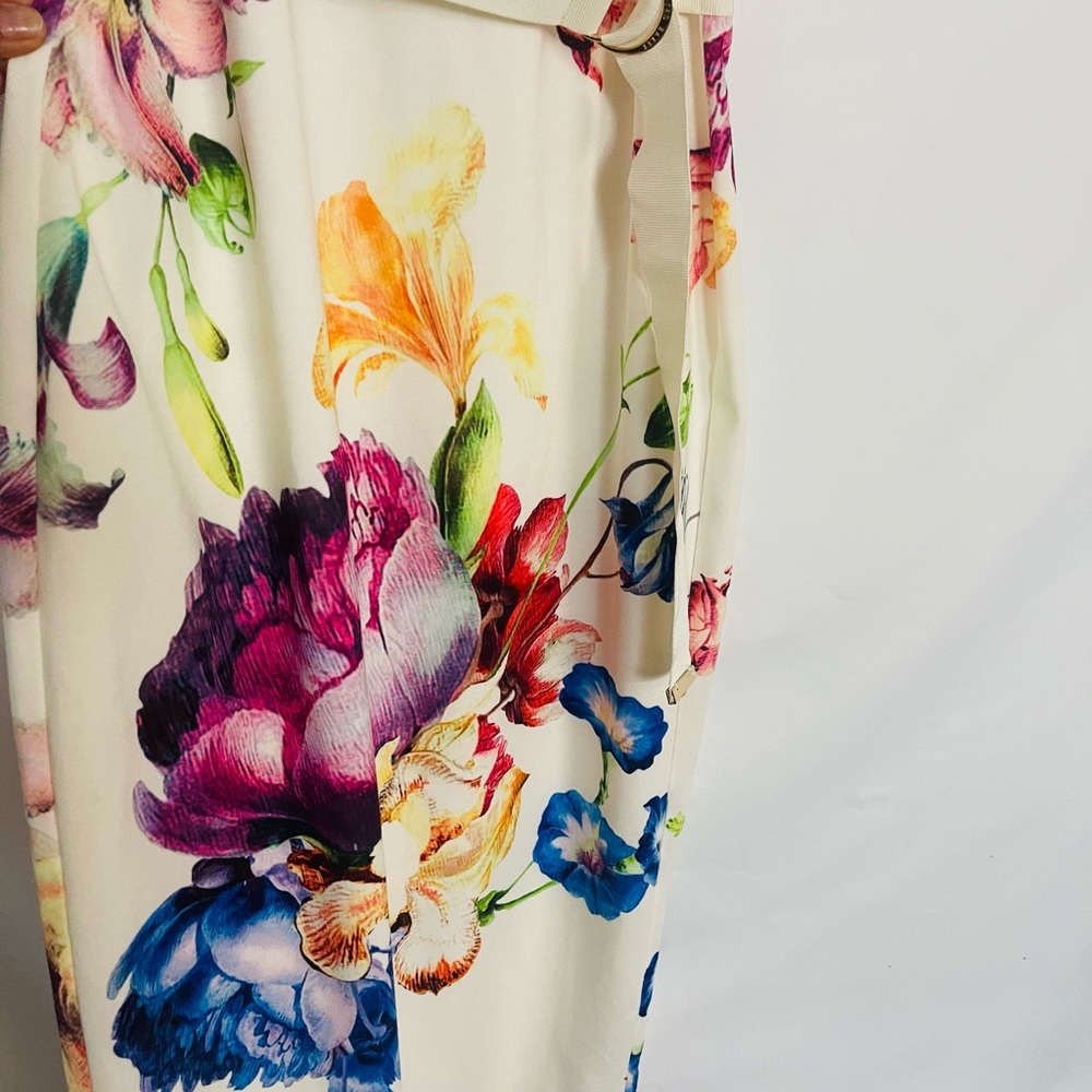 Ted Baker London Cream Midi Dress with Floral Print - Picture 3 of 11